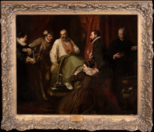 THE DEATH BED OF KING JAMES OIL PAINTING