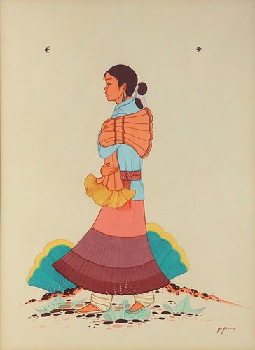 Beatien Yazz (1928-2012) (Navajo) - Pretty Young Squaw (PDC1932)
