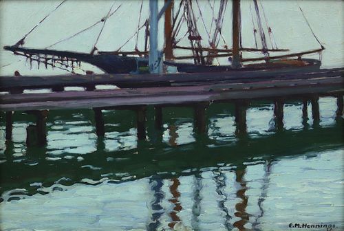 Ernest Martin Hennings (1886-1956) - Sailboat in Harbor (PDC1944)