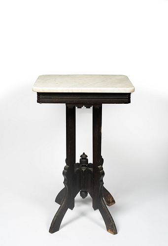 An Eastlake Marble Side Lamp Table