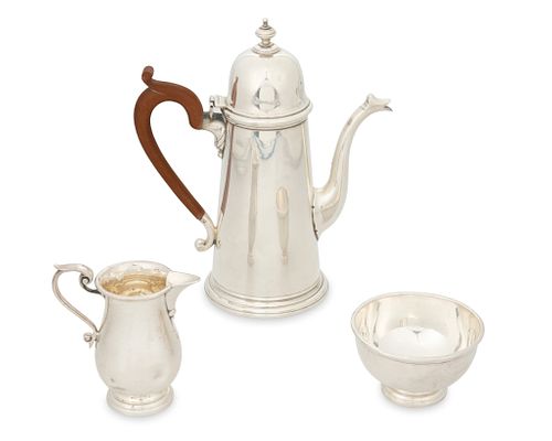 An English sterling silver coffee service