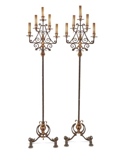 A pair of Spanish Colonial Revival candelabra