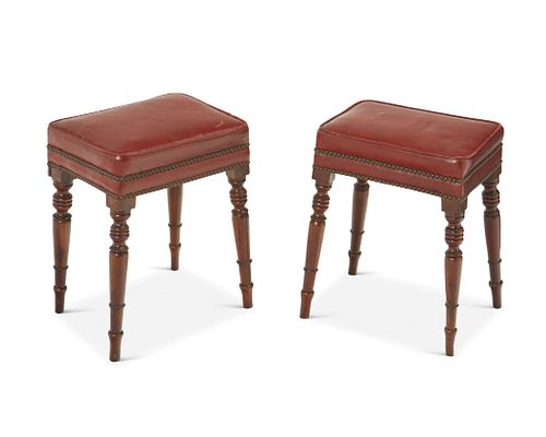 A pair of Georgian mahogany stools