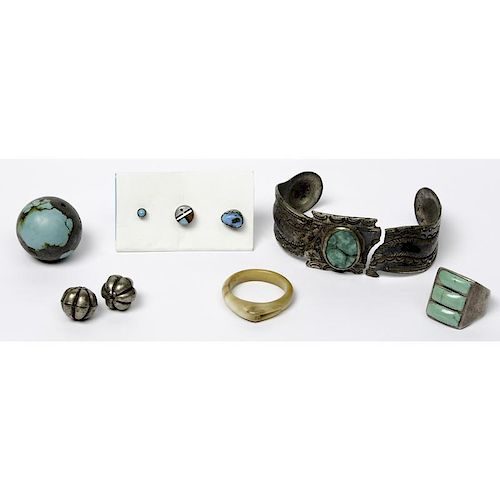 Navajo Silverwork and Turquoise Odds and Ends