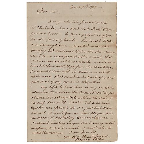 Thomas Paine Rare Autograph Letter Signed