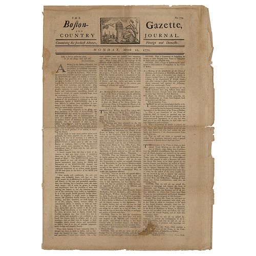Paul Revere: Boston Gazette and Country Journal (March 12, 1770)