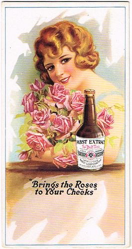 1910 Pabst Extract Ink Blotter "Brings Roses To Your Cheeks"