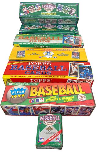 Large Collection Vintage Baseball Cards Factory Sealed Boxes 1990's, 1980's