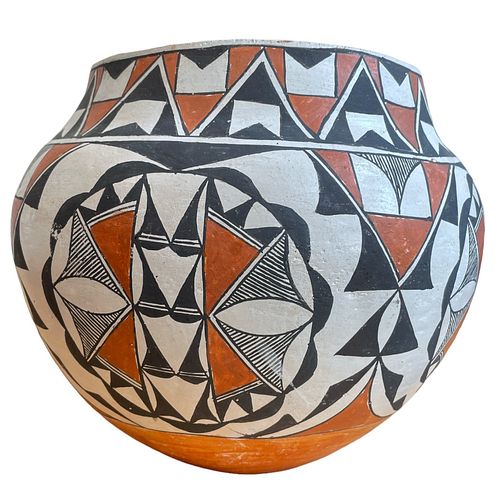 Native American Acoma Olla Pottery Vessel, RACHEL CONCHO, SANTANA 