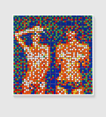 INVADER- Diasec-mounted Giclee on aluminium composite panel "Rubik Country Life (NVDR1-3)"