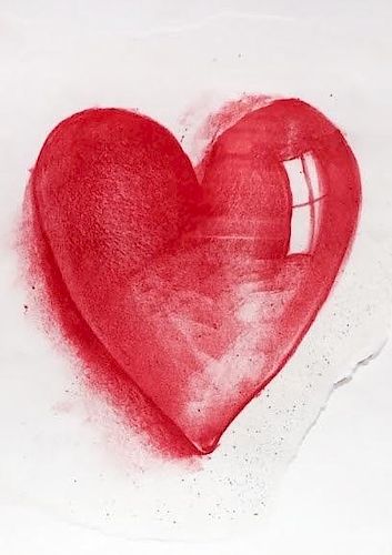Jim Dine Original "Heart" Painting