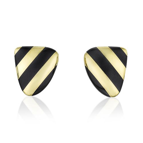 Tiffany & Co. Onyx and Gold Earrings