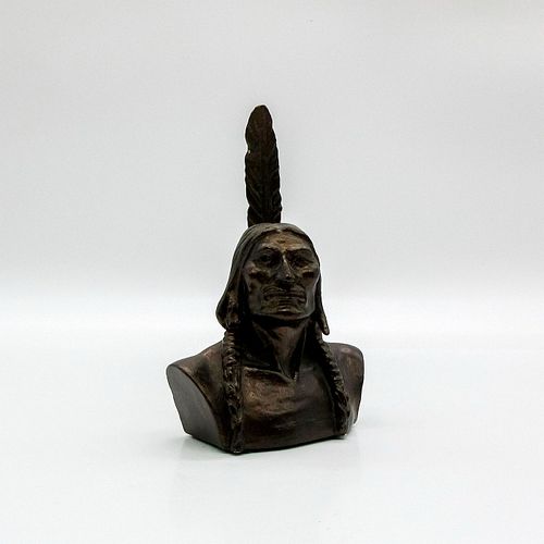 Vintage Bronze Miniature Bust, National Shawmut Bank Chief