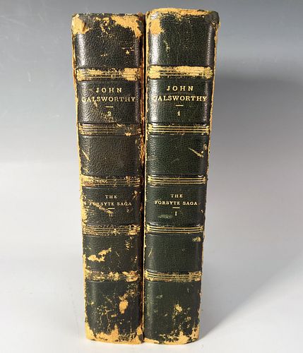 2 VOLUME THE FORSYTHE SAGA JOHN GALSWORTHY SIGNED LIMITED EDITION 1922