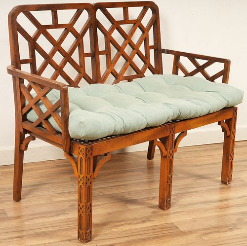 Chinese Chippendale Style Bench