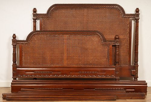 Louis XVI Style Queen Size Caned Bed