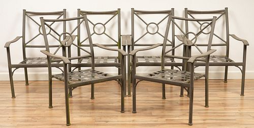 Set of 6 Metal Outdoor Chairs