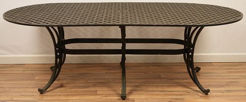 Oval Cast Metal Patio Dining Table