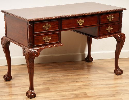 Chippendale Style Carved Partners Desk