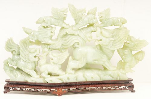 Large Chinese Carved Jadeite Sculpture