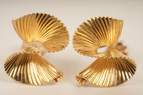 14K Tiffany & Co Gold Clip Twist Earrrings
