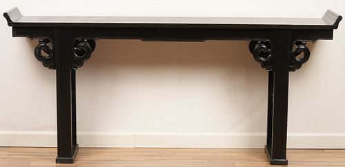 Chinese Black Lacquer Console Table
