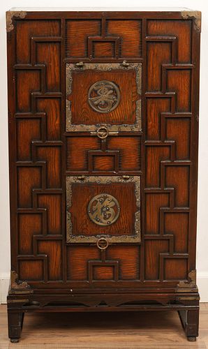 Korean Tansu Chest With Luck And Happiness Symbols
