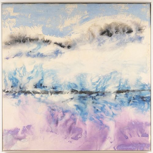 Dorothy Fall "Snow Cap" Abstract Oil On Canvas