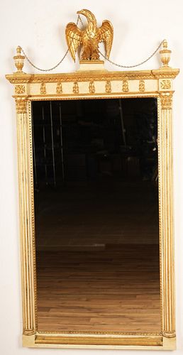 Large Federal Style Parcel Gilt Mirror