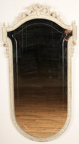 Louis XV Style White Painted Wall Mirror