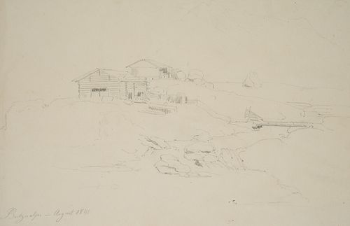 T. WEBER (1813-1875), Butzeralpe in August,  1841, Pencil
