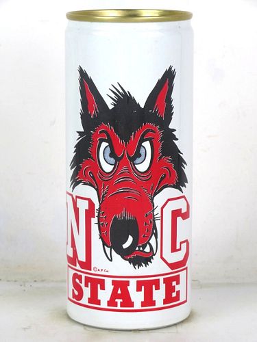 1976 Budweiser Beer NC State Mr. Wuf 16oz Beer Can T212-11