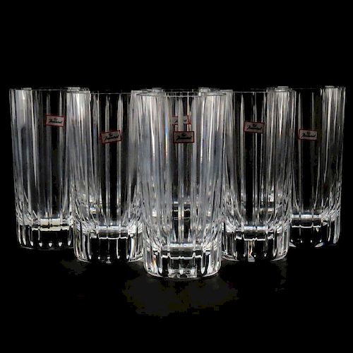 Set of Six (6) Baccarat "Harmonie" Crystal Highball Glasses in Original Box #343233