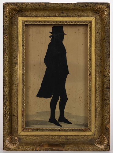 WILLIAM HENRY BROWN (AMERICAN, 1808-1883), ATTRIBUTED, CUT-AND-PASTED FULL-LENGTH SILHOUETTE OF CHIEF JUSTICE JOHN MARSHALL (VIRGINIA, 1755-1835)