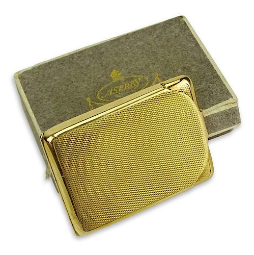 Vintage Asprey 9 Karat Yellow Gold Match Case with Asprey Box