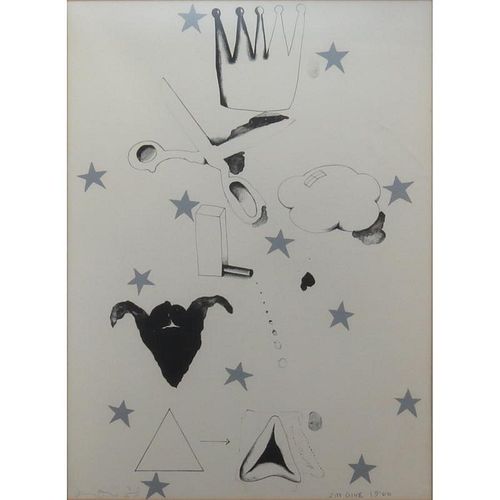 Jim Dine, American (1935) Lithograph in black and White