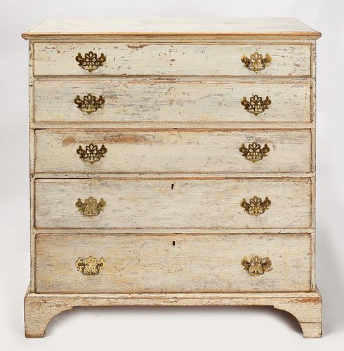 White Painted Chest Over Drawers
