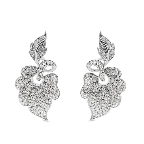 Leaf Diamond Earrings 2.95 total cts.