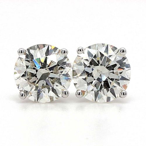 GIA 4.04 ct. Diamond Earrings