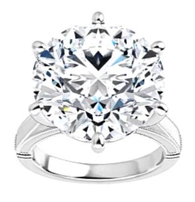 10.08 ct. Hearts & Arrows Natural Round Diamond Solitaire Ring 18k W/G