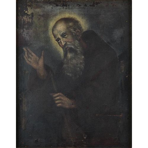 Antique Old Master Style Religious Painting "Holy Man"
