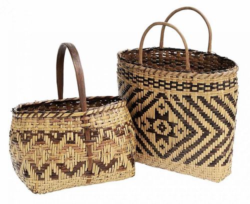 Two Cherokee River Cane Baskets