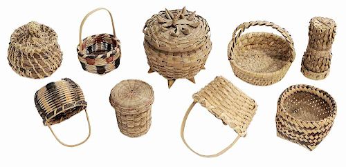 Nine Miniature Baskets