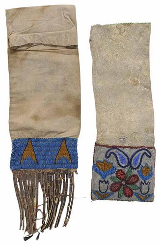 Two Native American Beadwork Pipe Bags