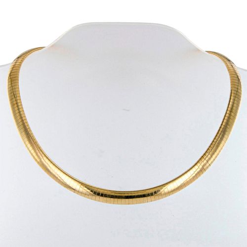 Italian 14K Yellow Gold Omega Chain Chocker Necklace