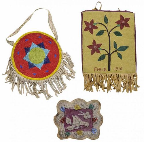 Two Native American Beaded Purses, and