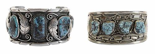 Two Southwestern Turquoise Cuff