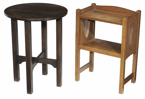 Two Arts and Crafts Oak Side Tables