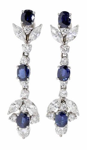 14kt. Sapphire and Diamond Earclips