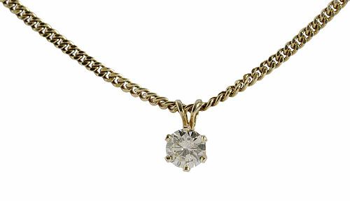 14kt. Diamond Pendant and 18kt. Chain